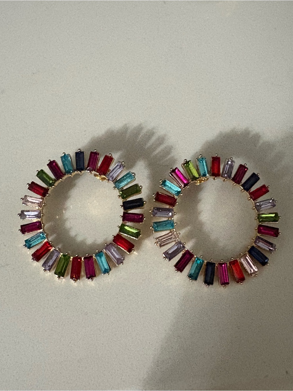 Vintage Merry Go Round Colorful Rainbow Earrings